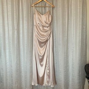 Revelry “Rory” Satin Ruched Gown